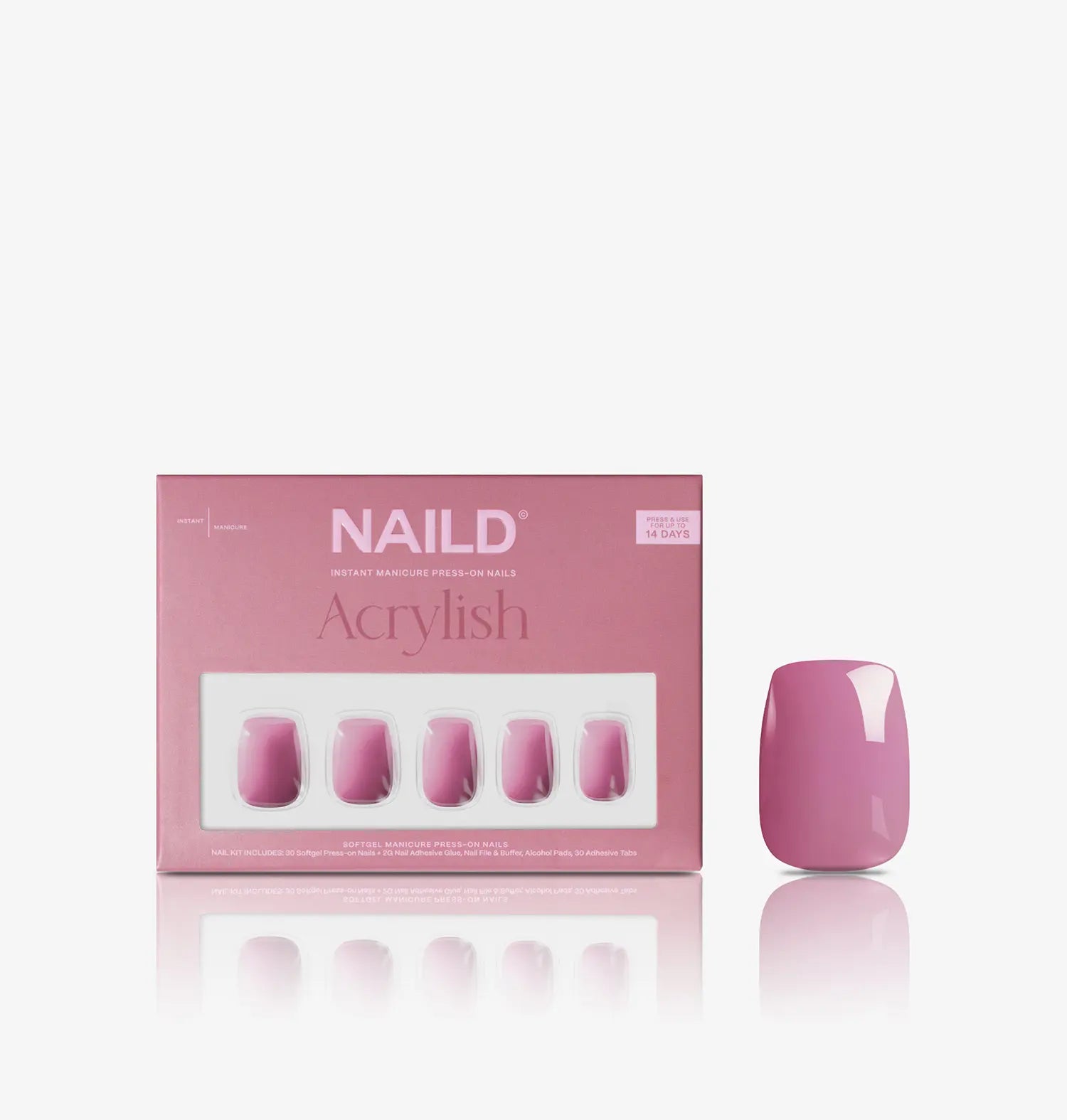 Rosewood short s square Softgel Press On Nails (inkl. Klebesticker & Nagelkleber)