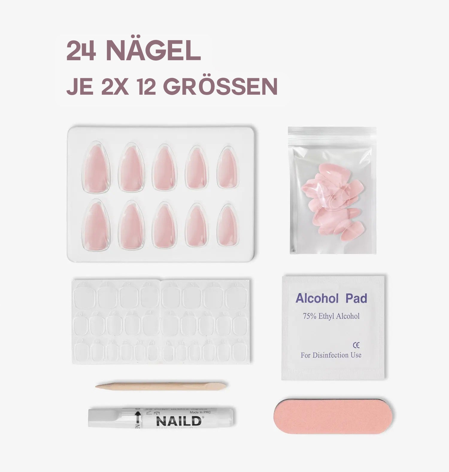 Frame 3D NAILDZ Softgel Press On Nails (inkl. Klebesticker & Nagelkleber)