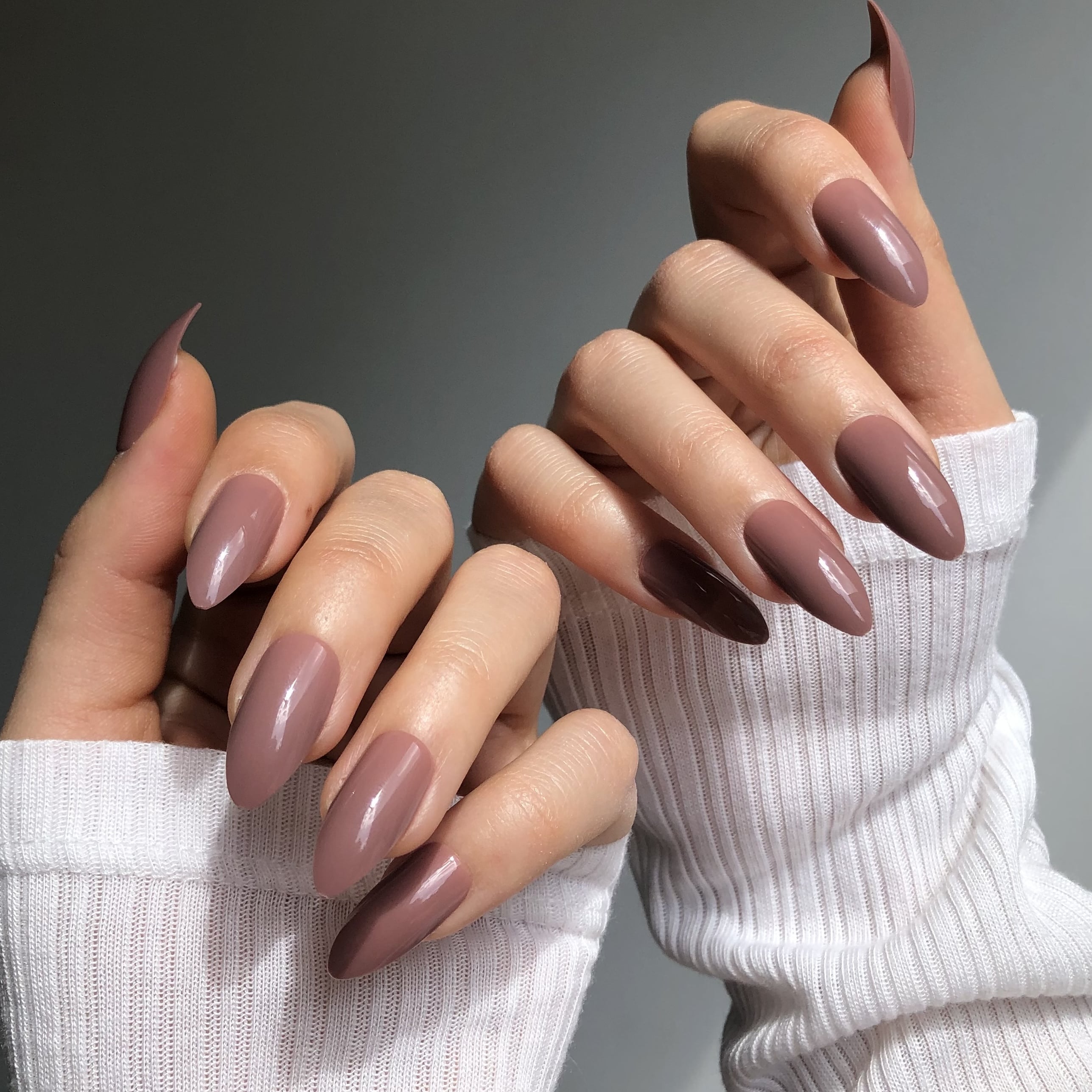 Iced Chocolate Stiletto Press on Nails