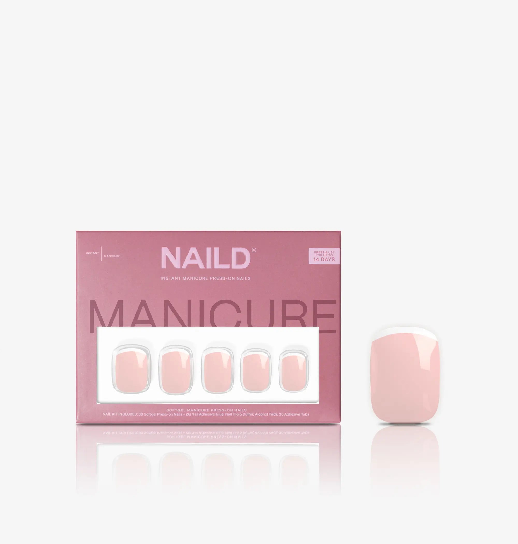 Fine French Short XXS Square Softgel Press On Nails (inkl. Klebesticker & Nagelkleber)