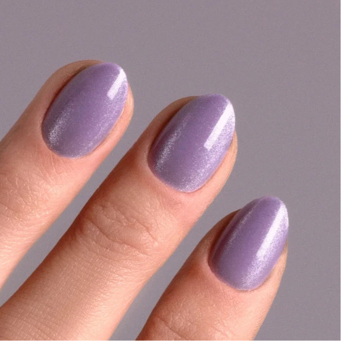 Lilac cateye short xs rounded Softgel Press on Nails (inkl. Klebesticker & Nagelkleber)