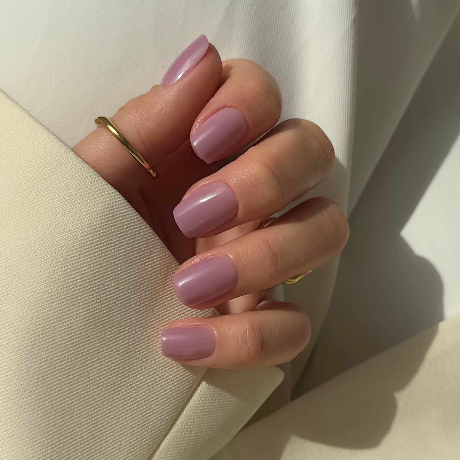 Rosewood short s square Softgel Press On Nails (inkl. Klebesticker & Nagelkleber)