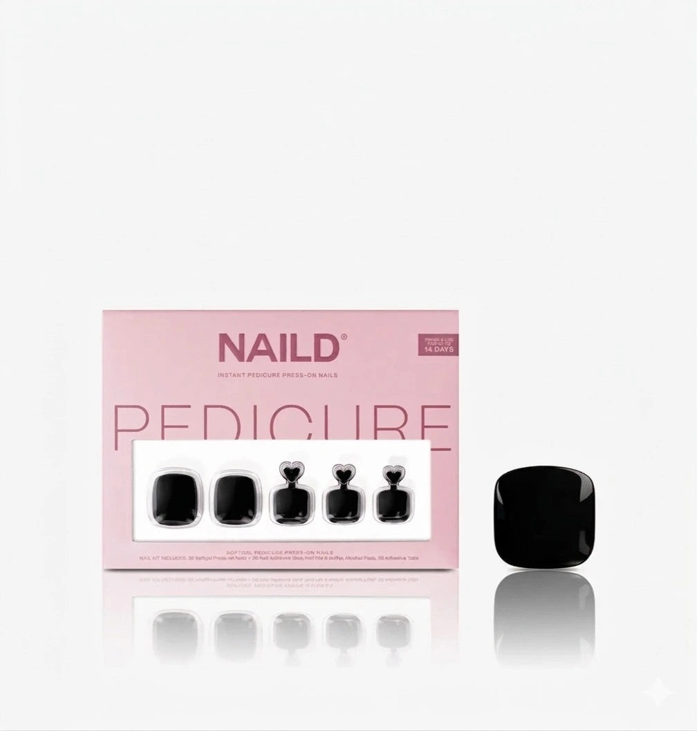 Black Toe Softgel Press On Nails (32 Nägel inkl. Klebesticker & Nagelkleber)