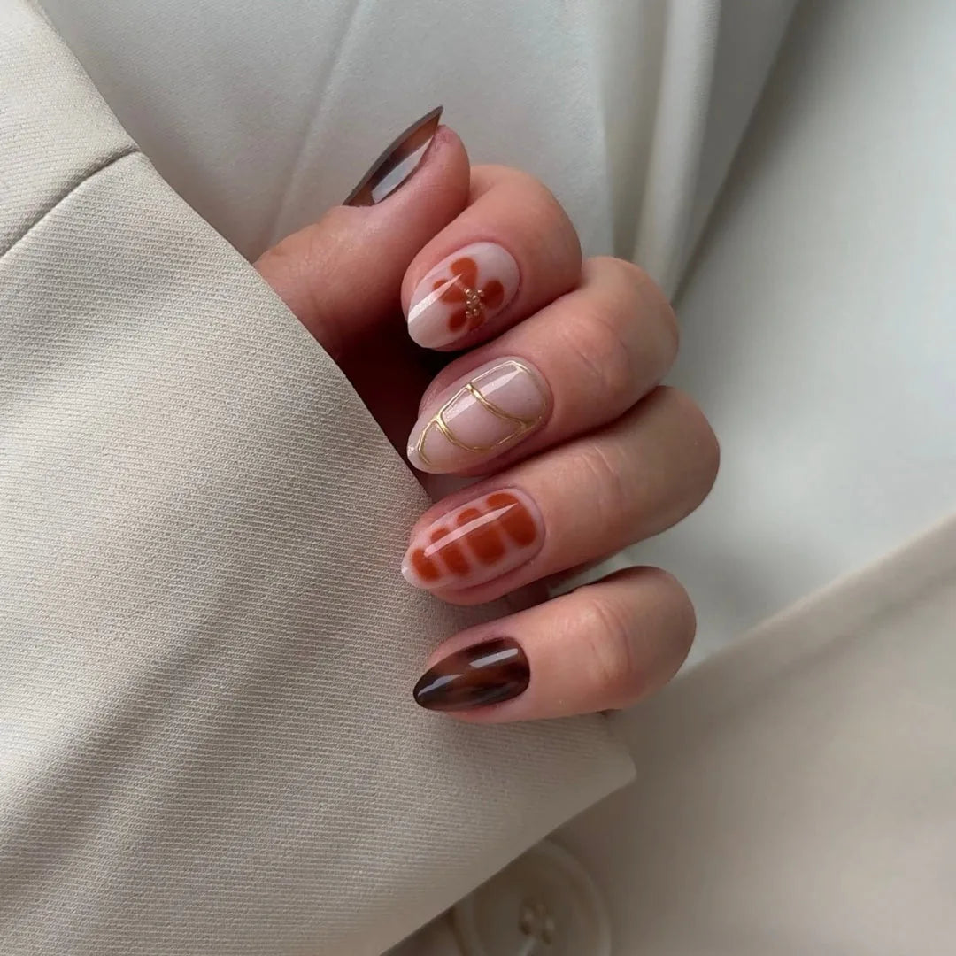 Soft Earth 3D NAILDZ Softgel Press On Nails (inkl. Klebesticker & Nagelkleber)