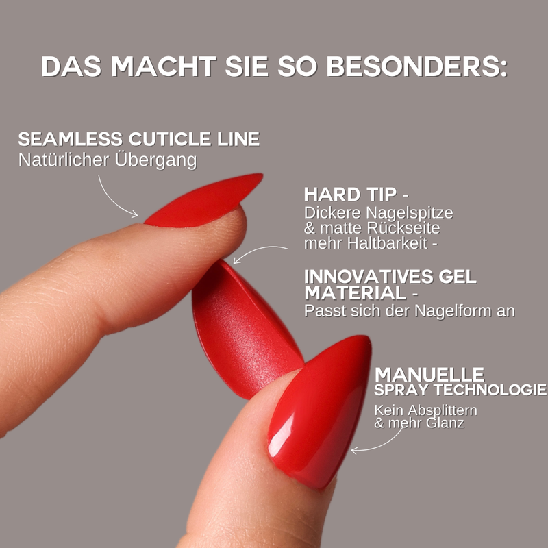 Cashmere Short Square Softgel Press On Nails (inkl. Klebesticker & Nagelkleber)