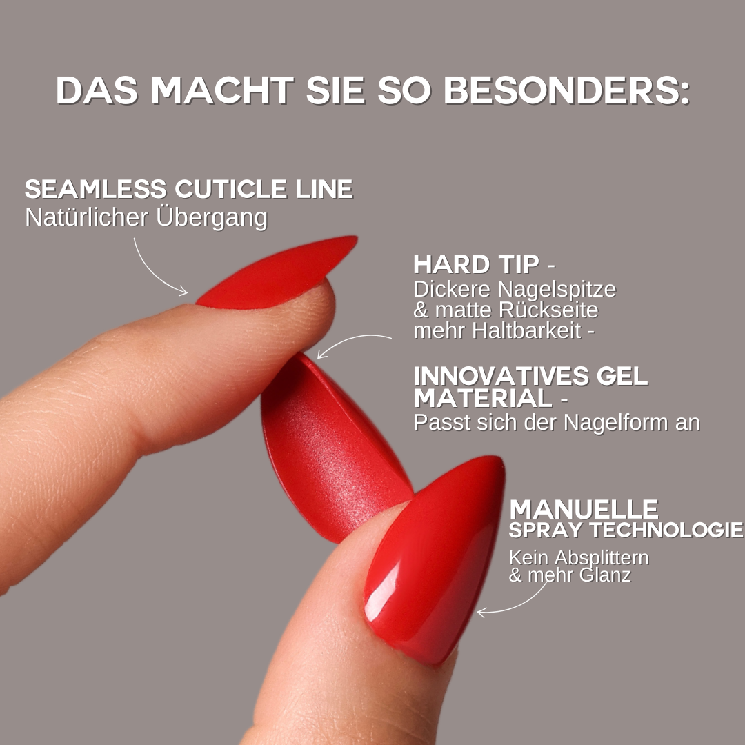 Pink whisper almond Softgel Press On Nails (inkl. Klebesticker & Nagelkleber)