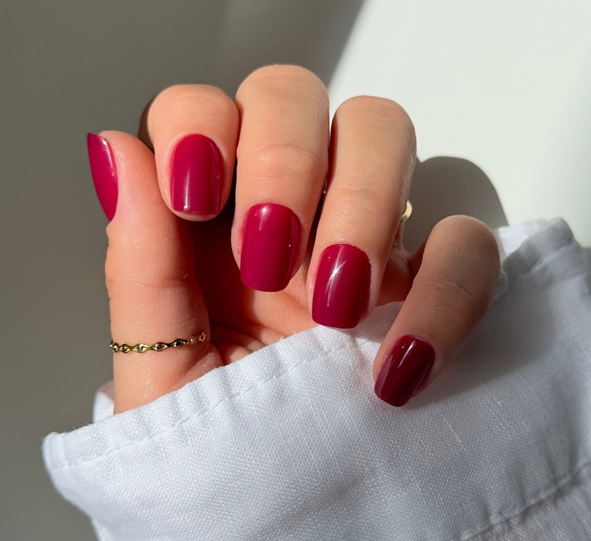 Ruby short s square Softgel Press On Nails (inkl. Klebesticker & Nagelkleber)
