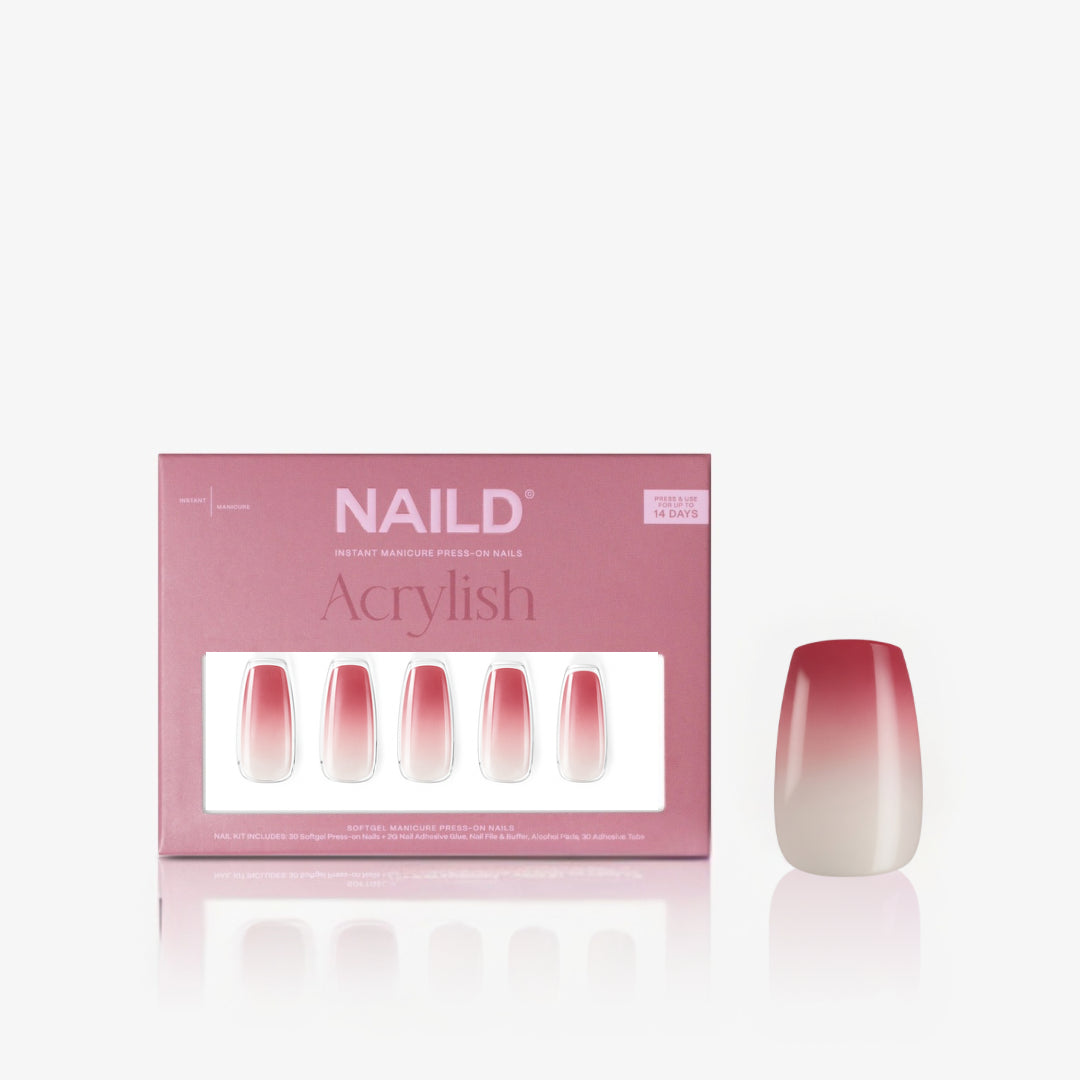 French white coffin Softgel Press On Nails (incl. colla per unghie)