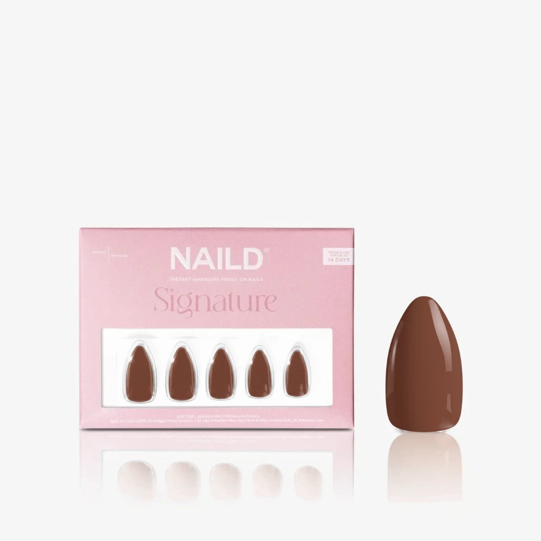 Cocoa Nude Almond Softgel Press On Nails (inkl. Klebesticker & Nagelkleber)
