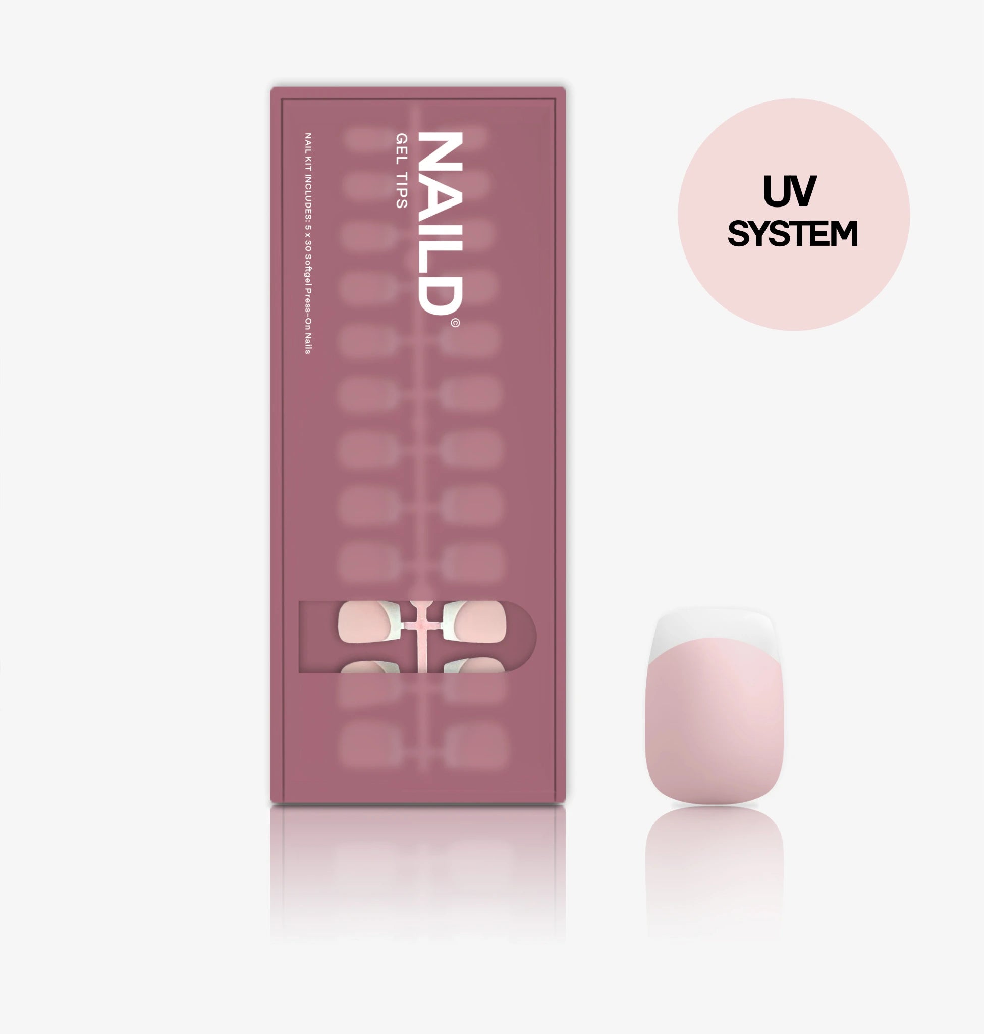 Gel Pro Softgel Tips French short square (Zum Aushärten mit einer UV Lampe)