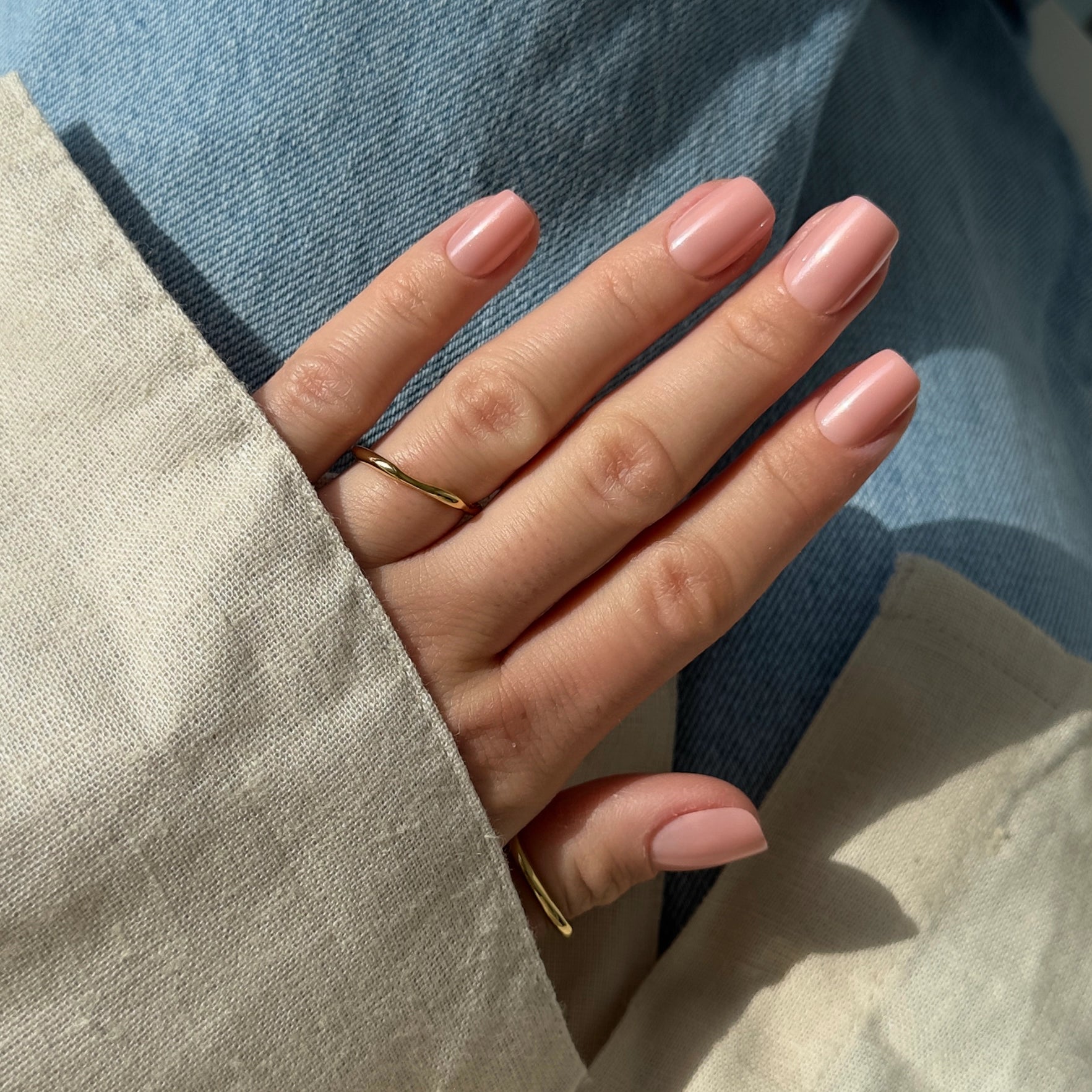 Rose glow short s square Softgel Press On Nails (inkl. Klebesticker & Nagelkleber)