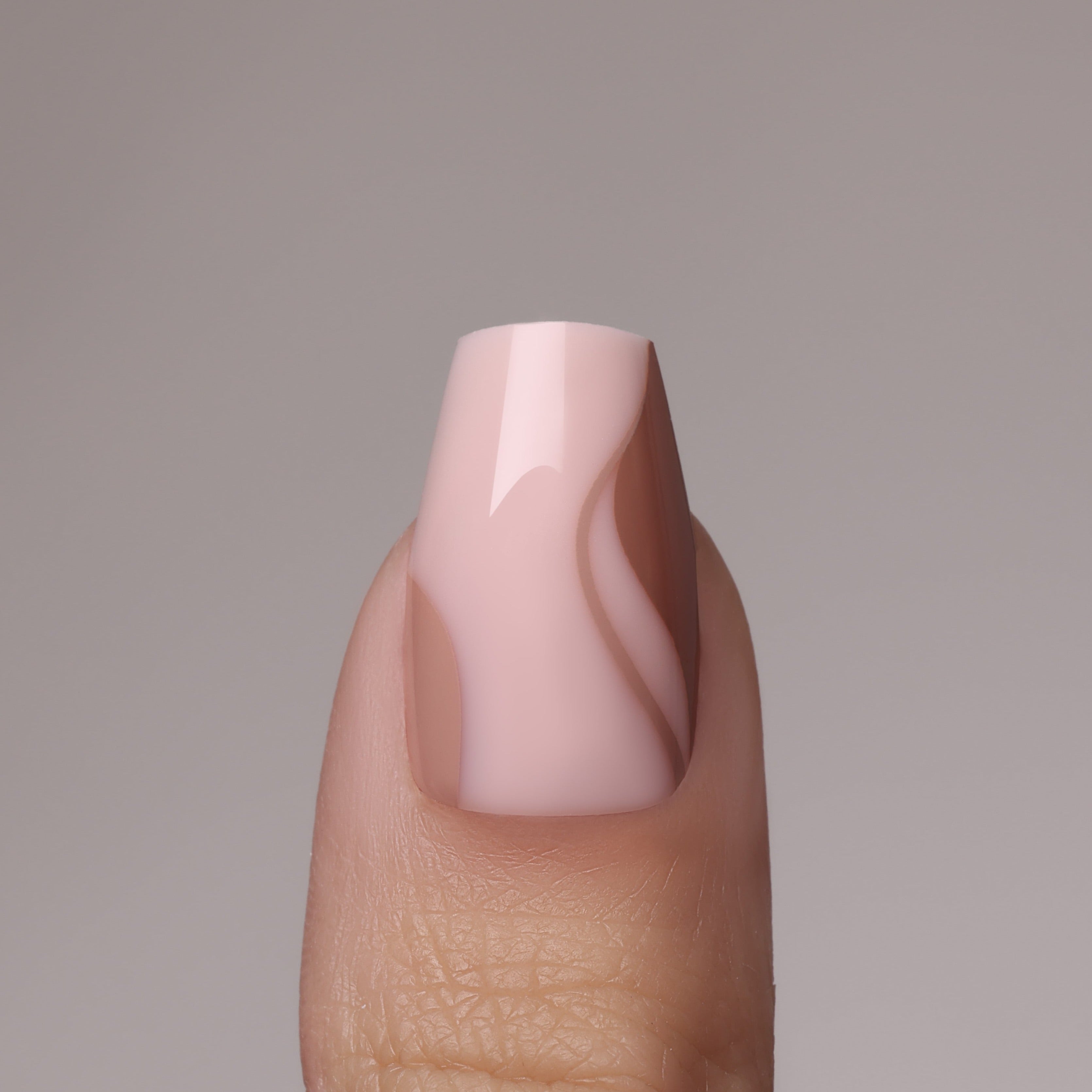 Brown Swirl coffin Softgel Press On Nails (inkl. Klebesticker & Nagelkleber)