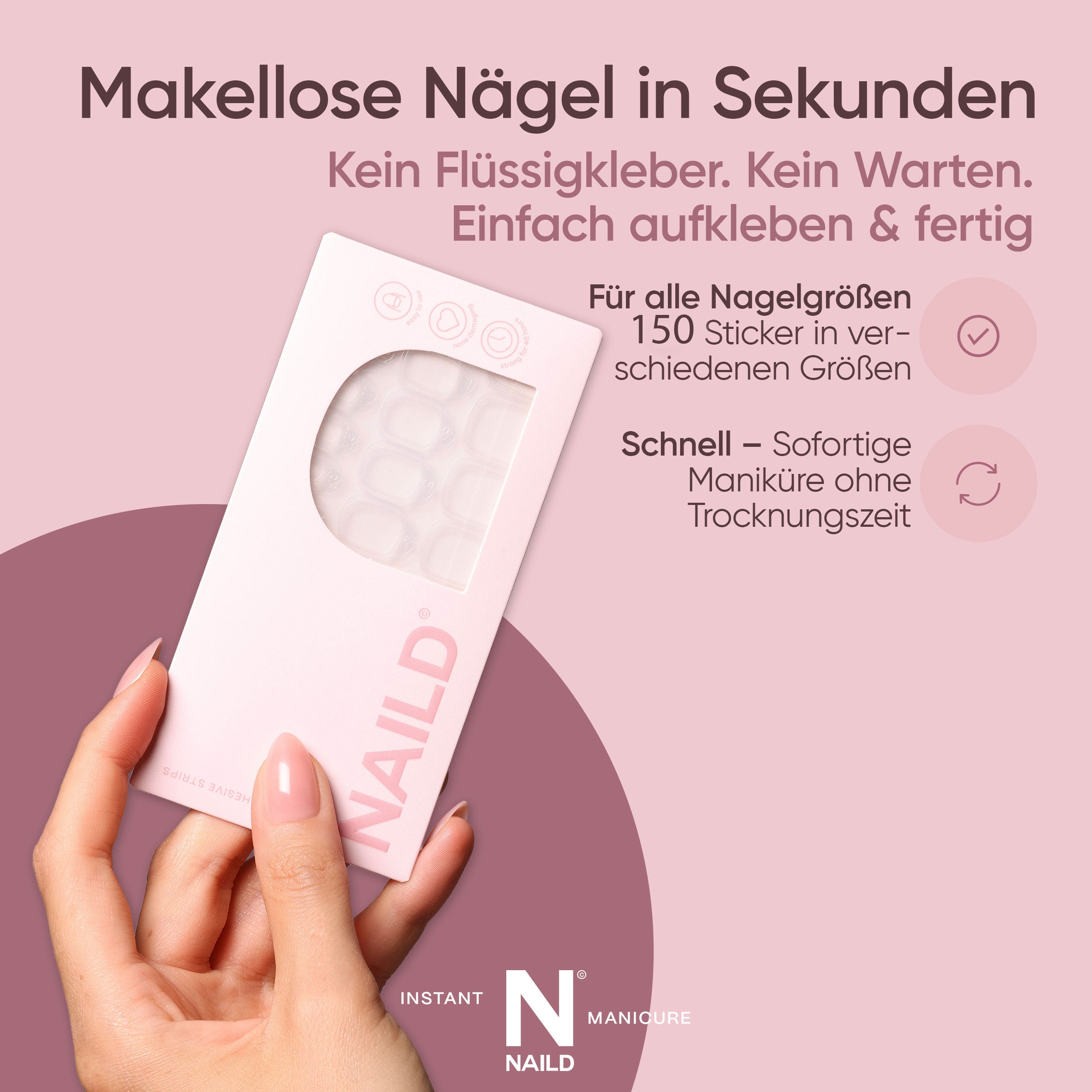 Klebesticker für Press On Nails extra starker halt 150 Stck