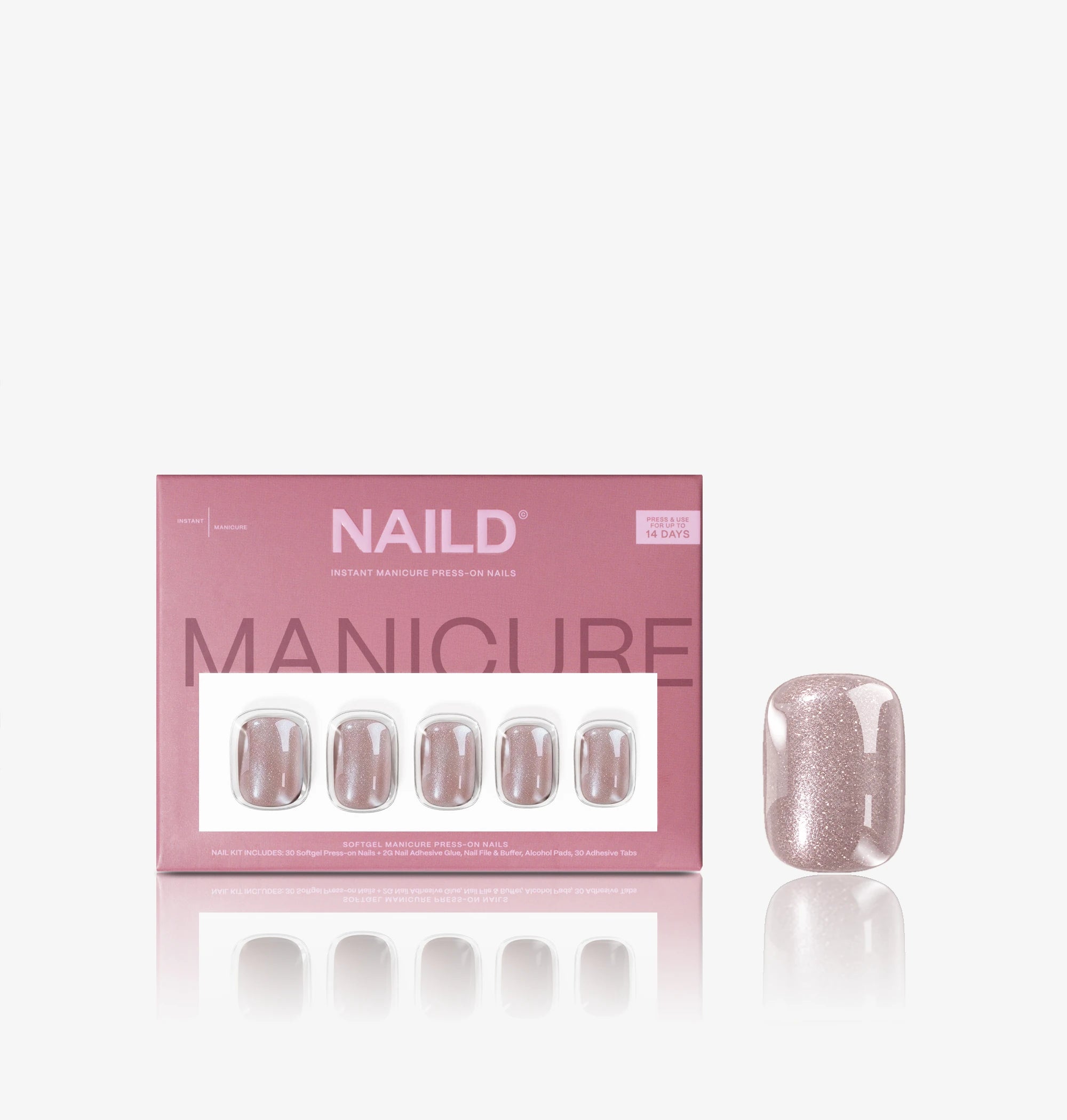 NAILD Pixie Blush XXS Square Softgel Press-On Nails Verpackung