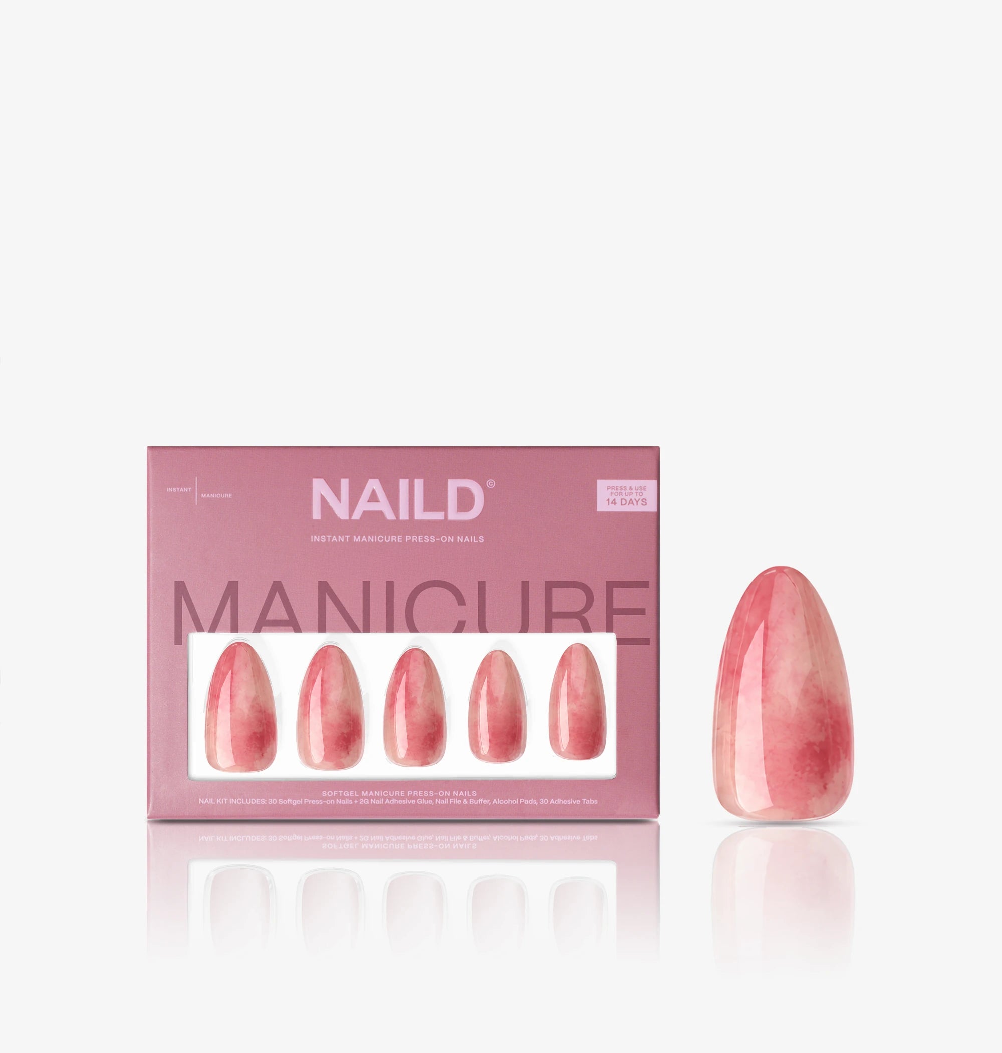 NAILD Rosy Sky Almond Softgel Press-On Nails Verpackung
