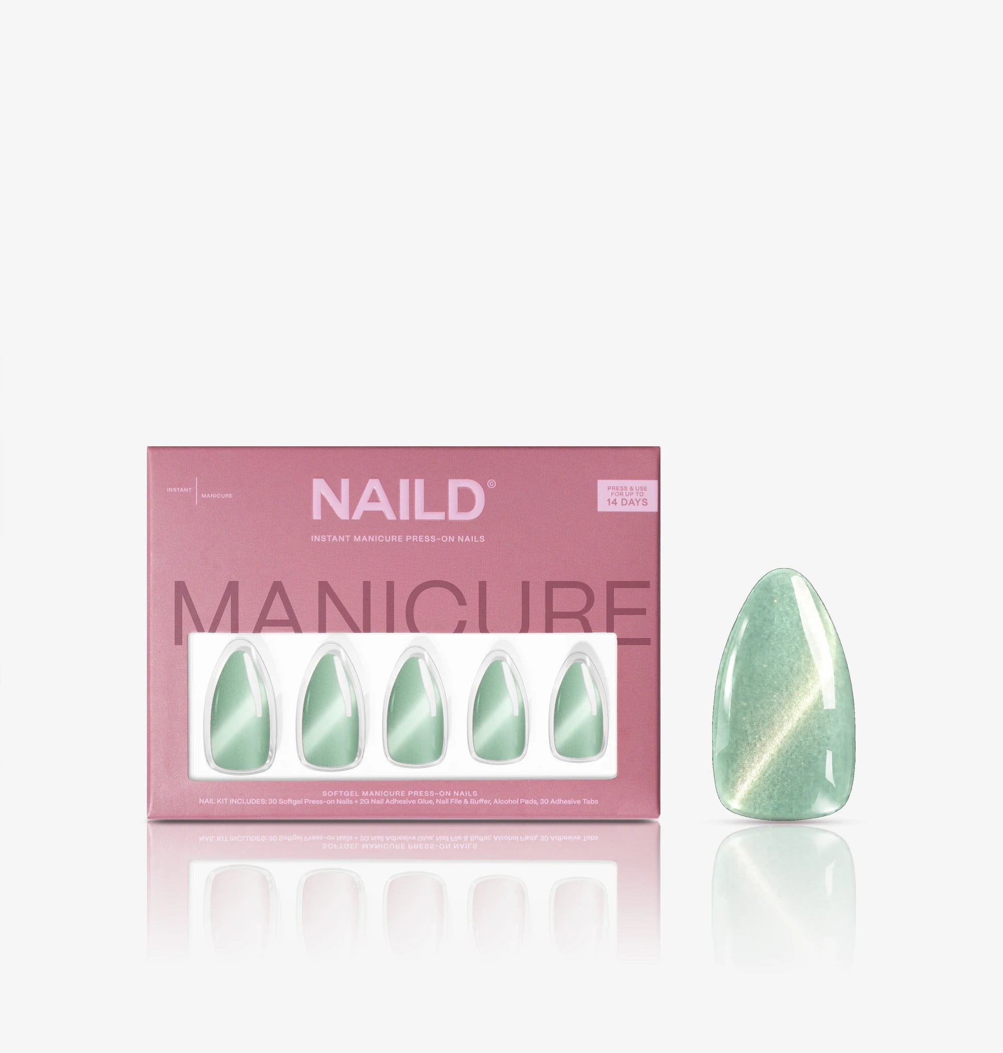 NAILD Sugar Mint Almond Softgel Press-On Nails Verpackung