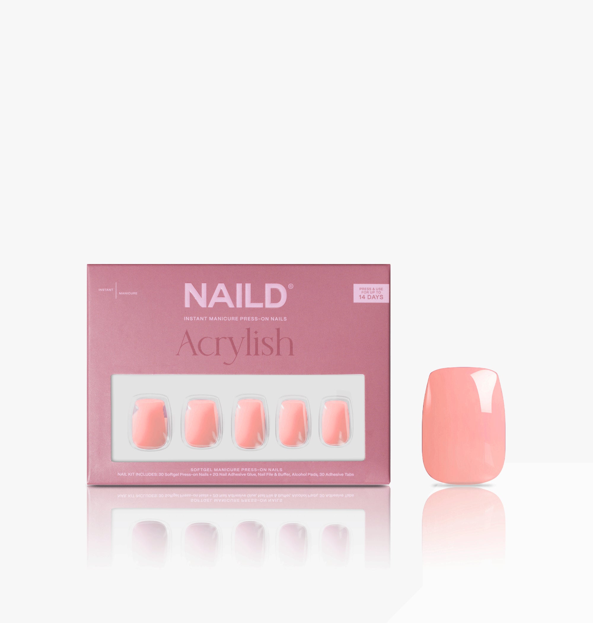 Rose glow short s square Softgel Press On Nails (inkl. Klebesticker & Nagelkleber)