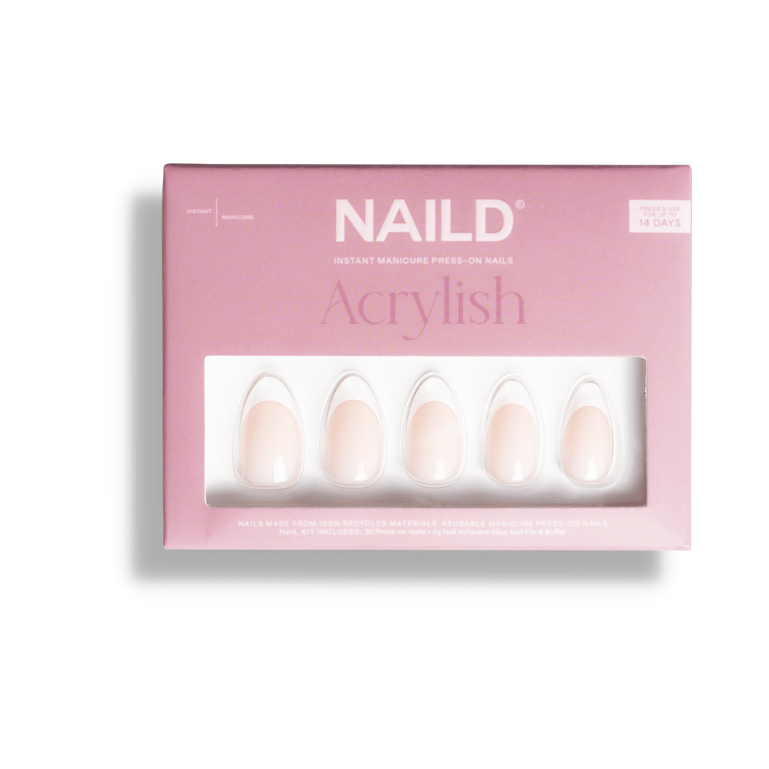 French white almond Softgel Press On Nails (inkl. Klebesticker & Nagelkleber)
