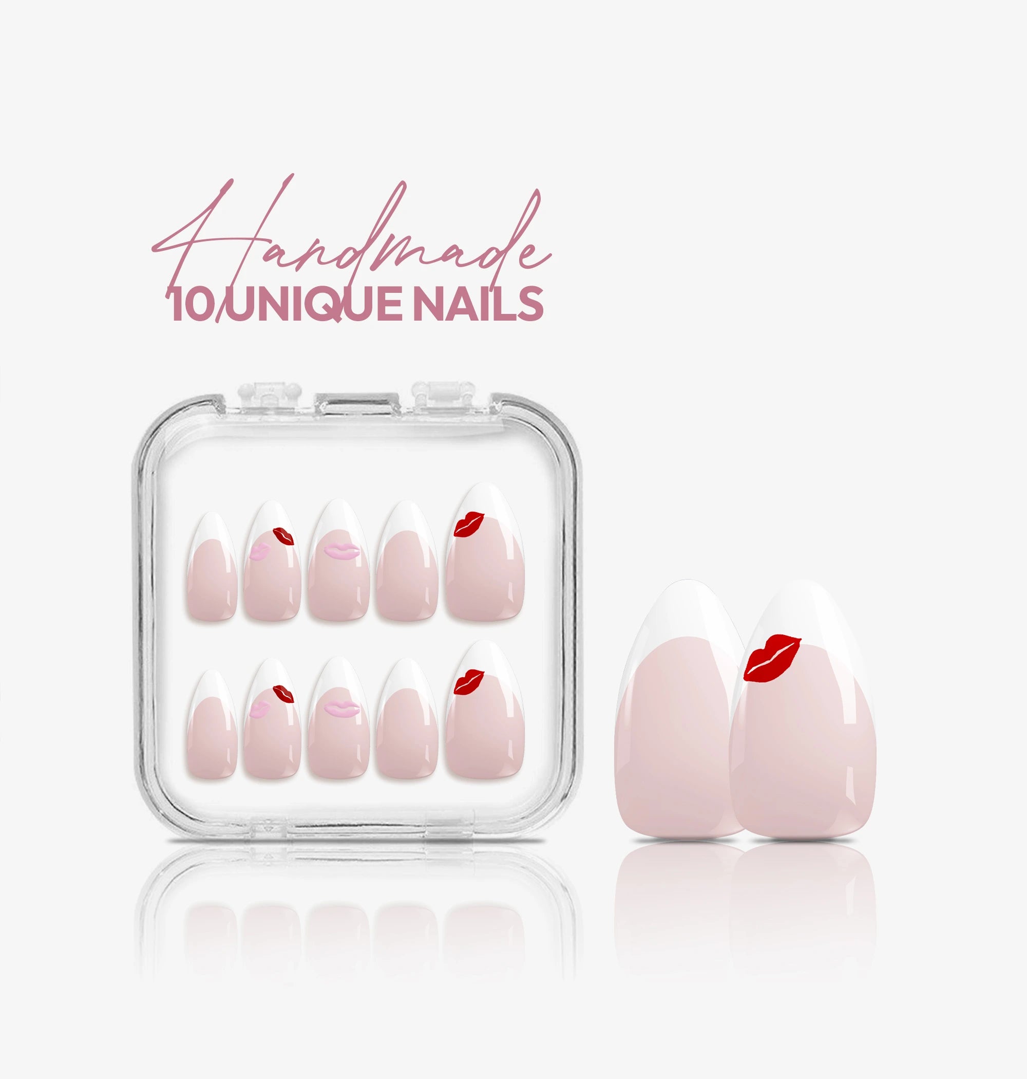 Kiss me softly I Handmade Softgel Press on Nails I Almond L