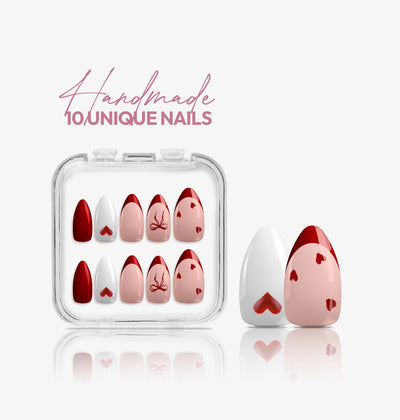 Love letter I Handmade Softgel Press on Nails I Almond L