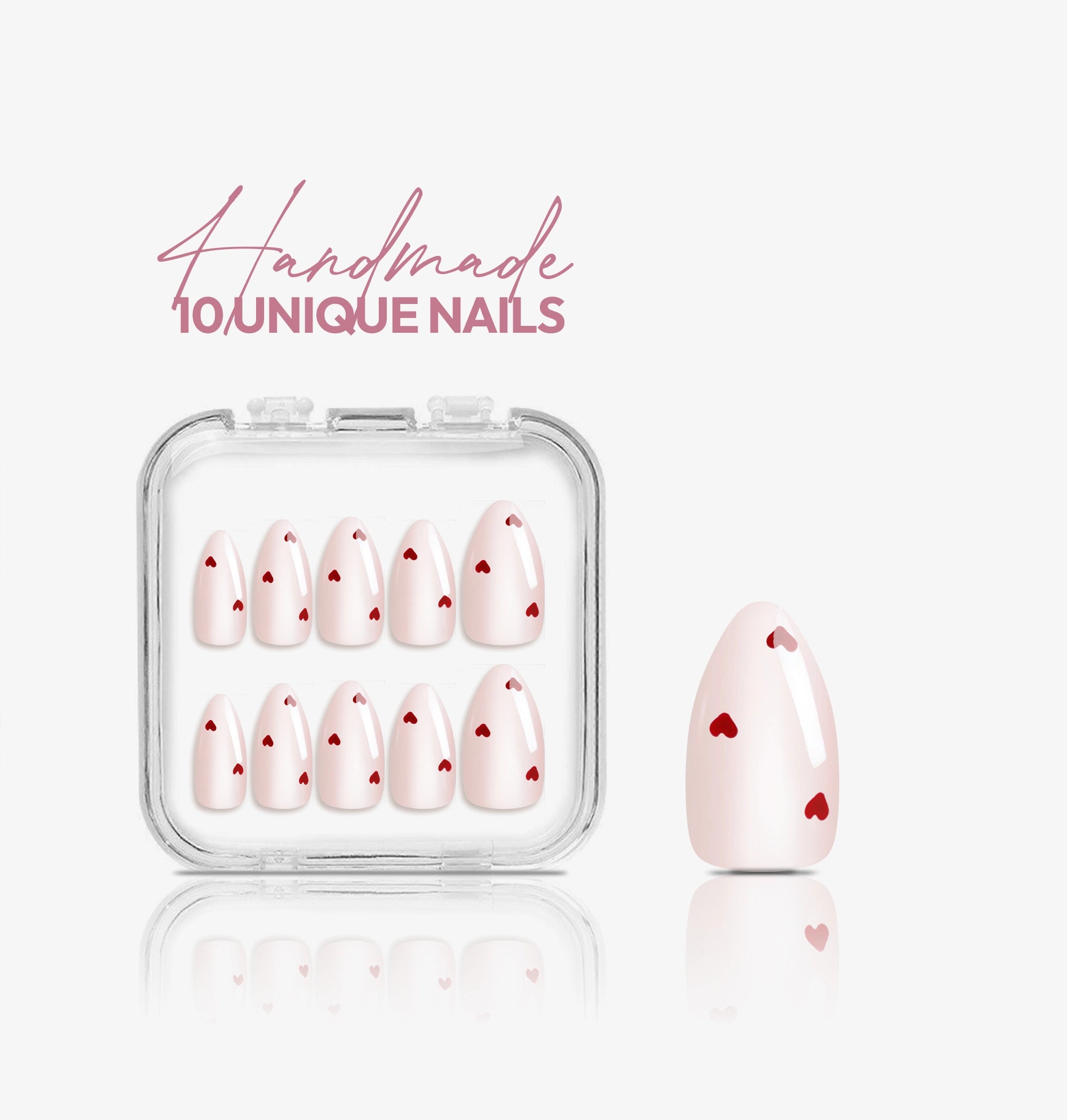 Whispered love I Handmade Softgel Press on Nails I Almond L