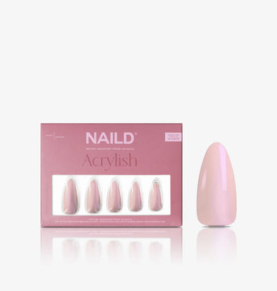 Glazed rose almond extra-long Softgel Press On Nails (inkl. Klebesticker & Nagelkleber)