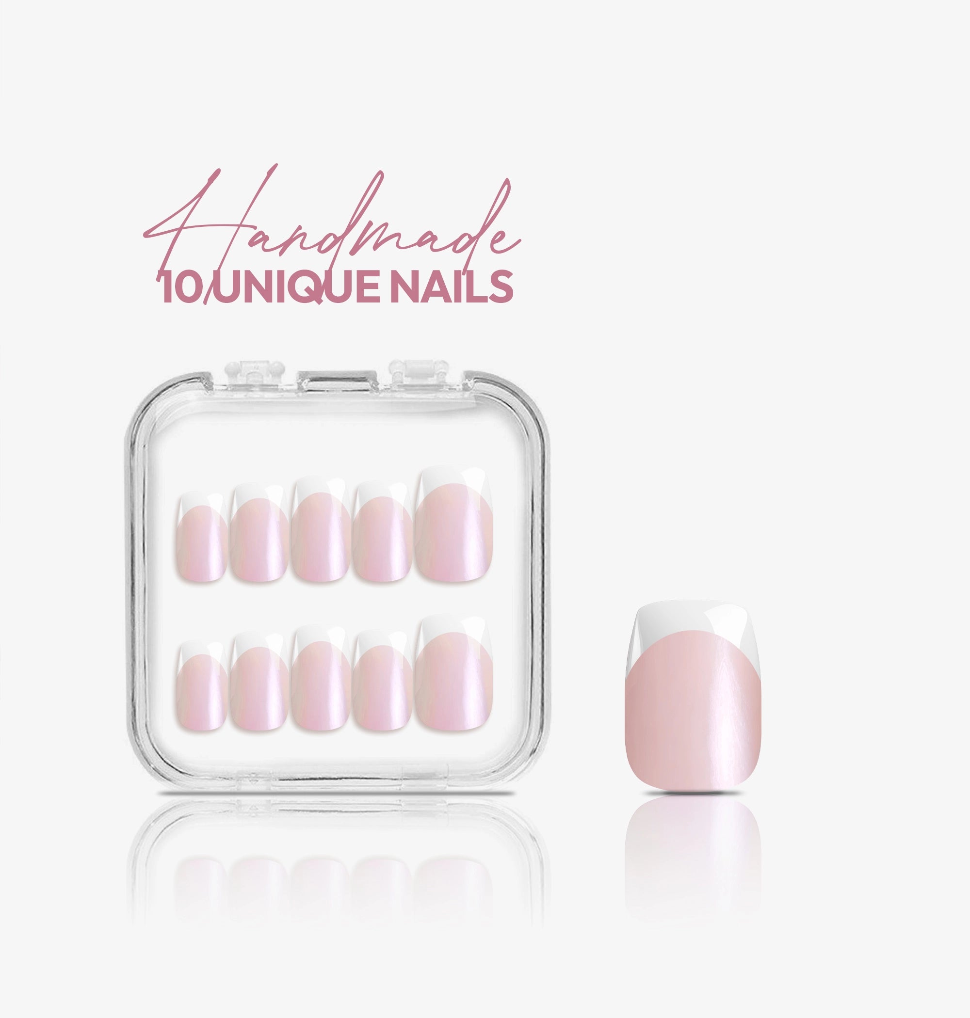 French promise I Handmade Softgel Press on Nails I Square M