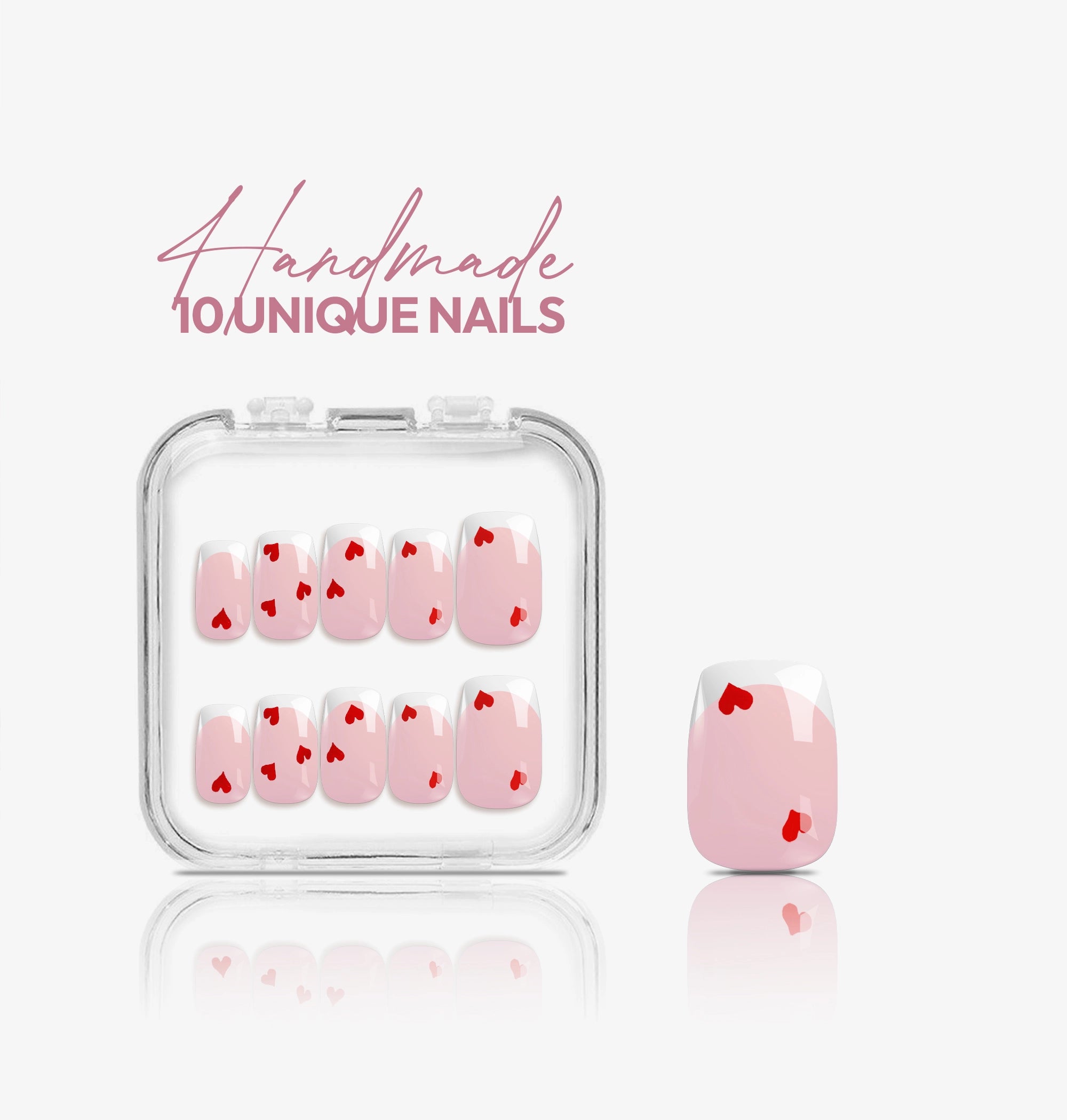 Little love I Handmade Softgel Press on Nails I Square S