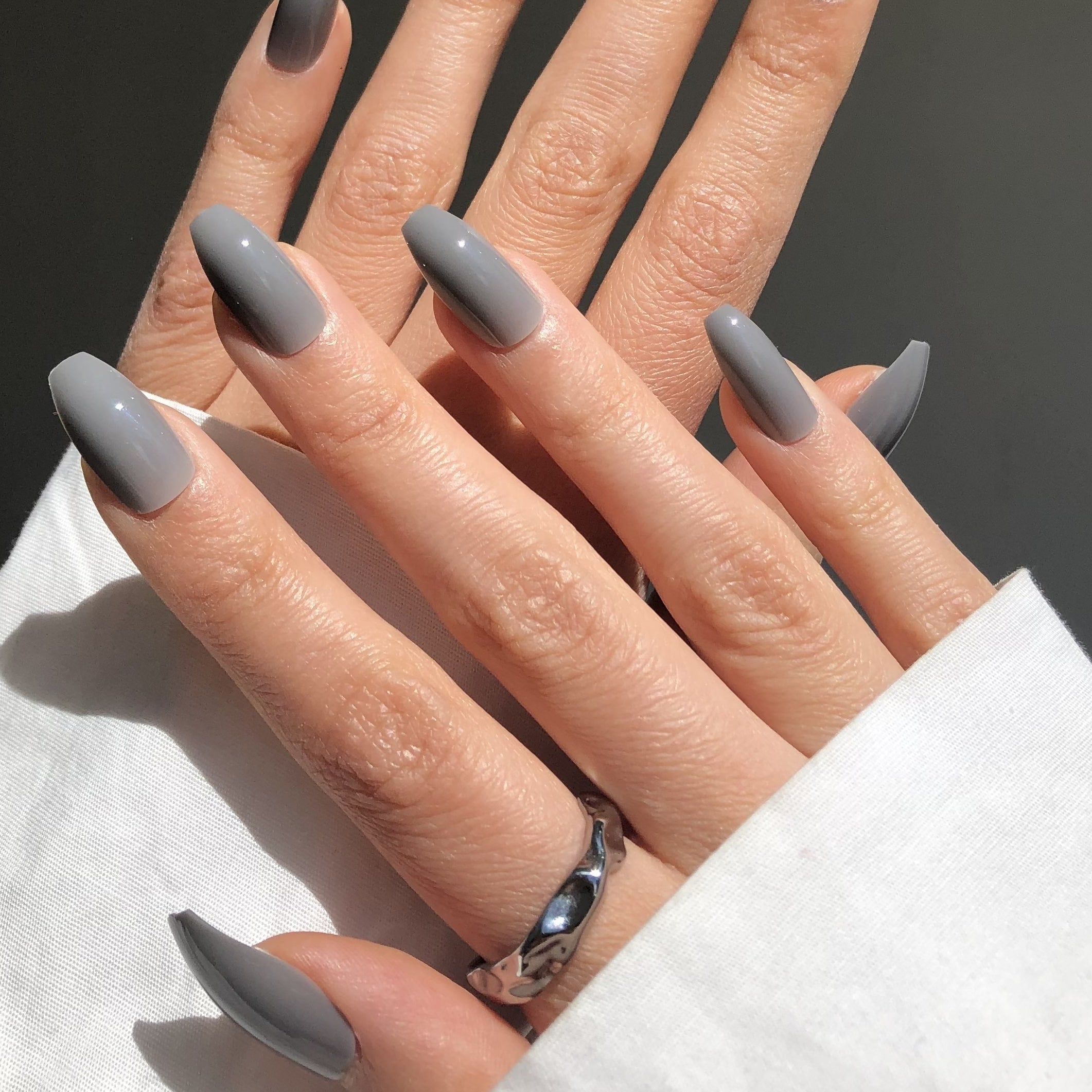 Florence Gray Coffin Press on Nails