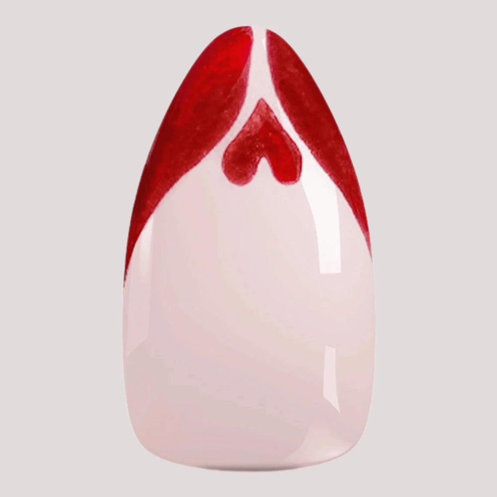 Red promise I Handmade Softgel Press on Nails I Almond L