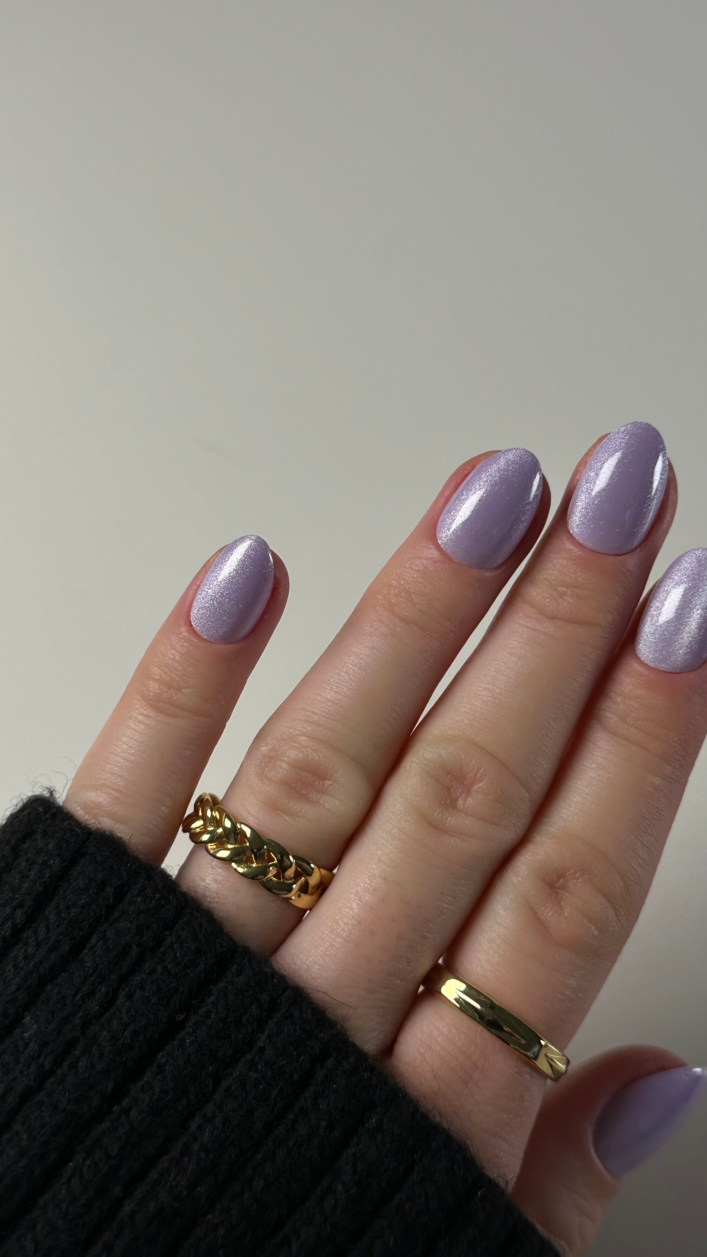 Lilac cateye xs rounded Softgel Press on Nails (inkl. Klebesticker & Nagelkleber)
