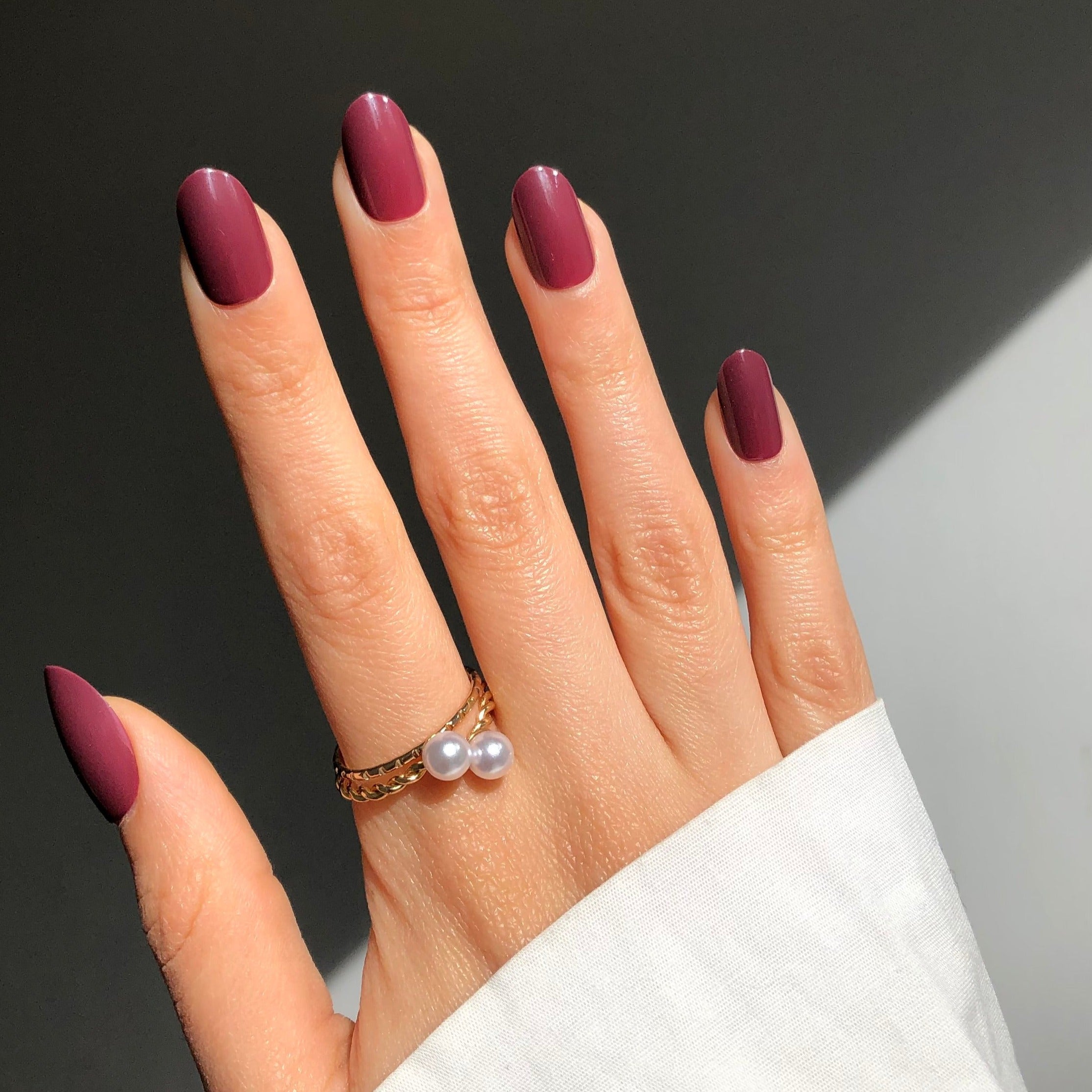 Cherry round  Softgel Press on Nails (inkl. Klebesticker & Nagelkleber)