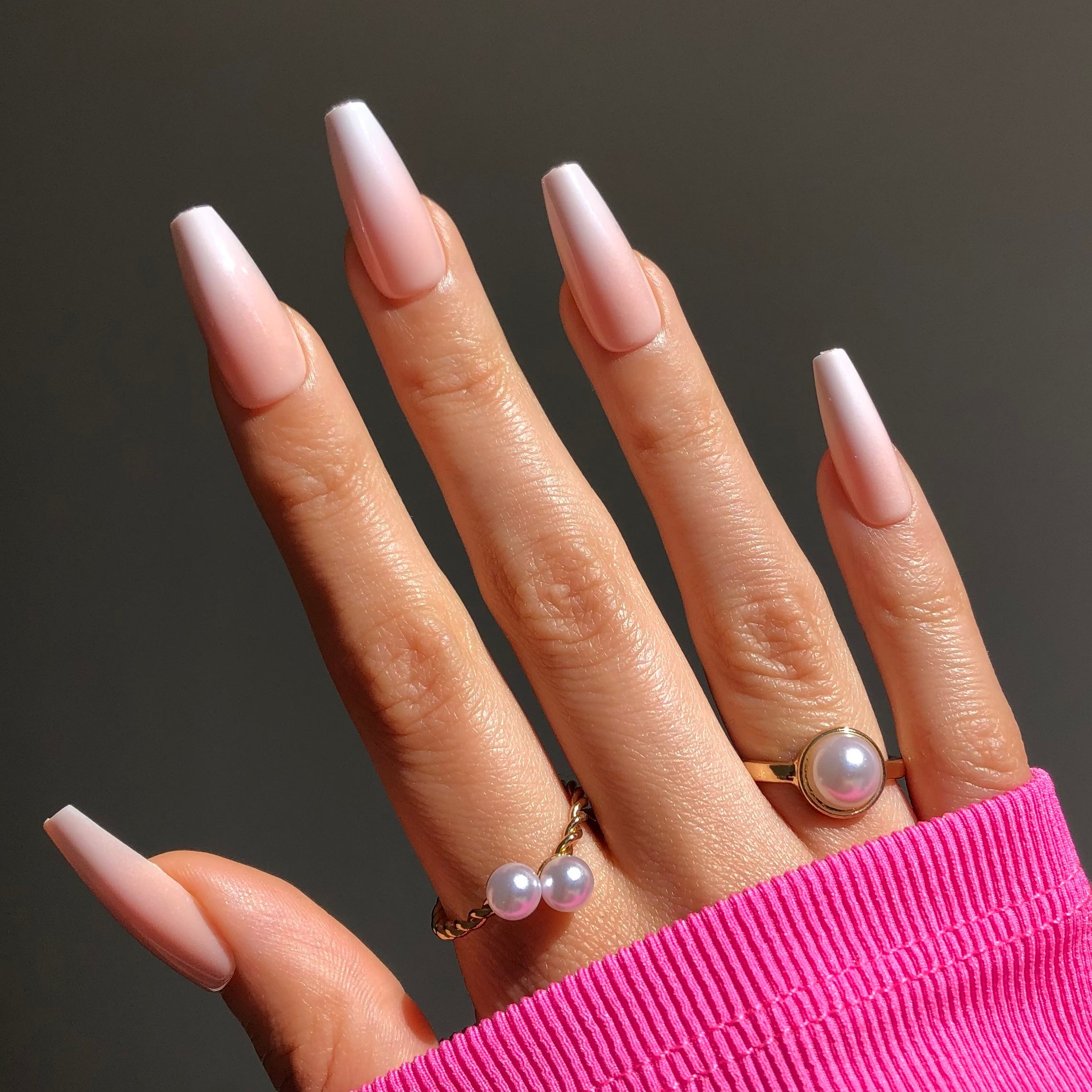 Naked Ombré extra-long Press on Nails (inkl. Nagelkleber)