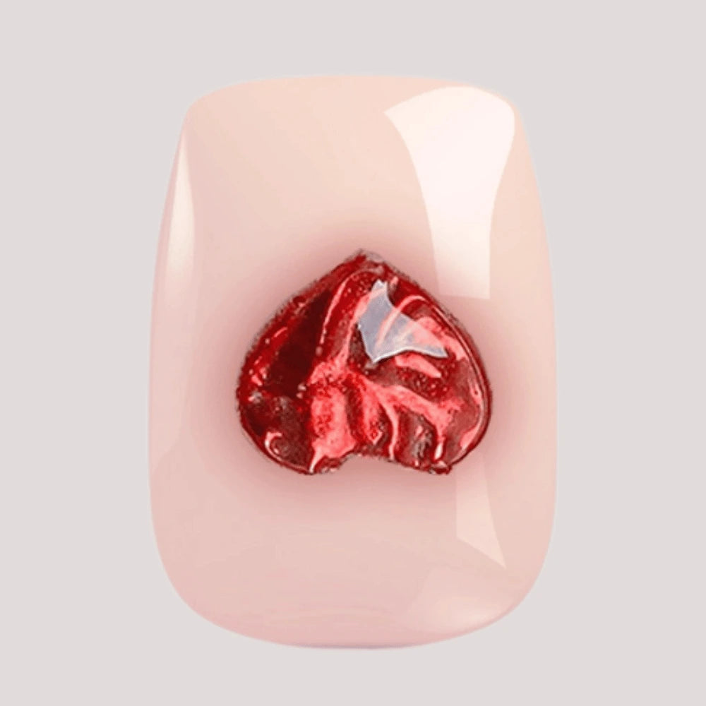 Heartbreaker I Handmade Softgel Press on Nails I Square S