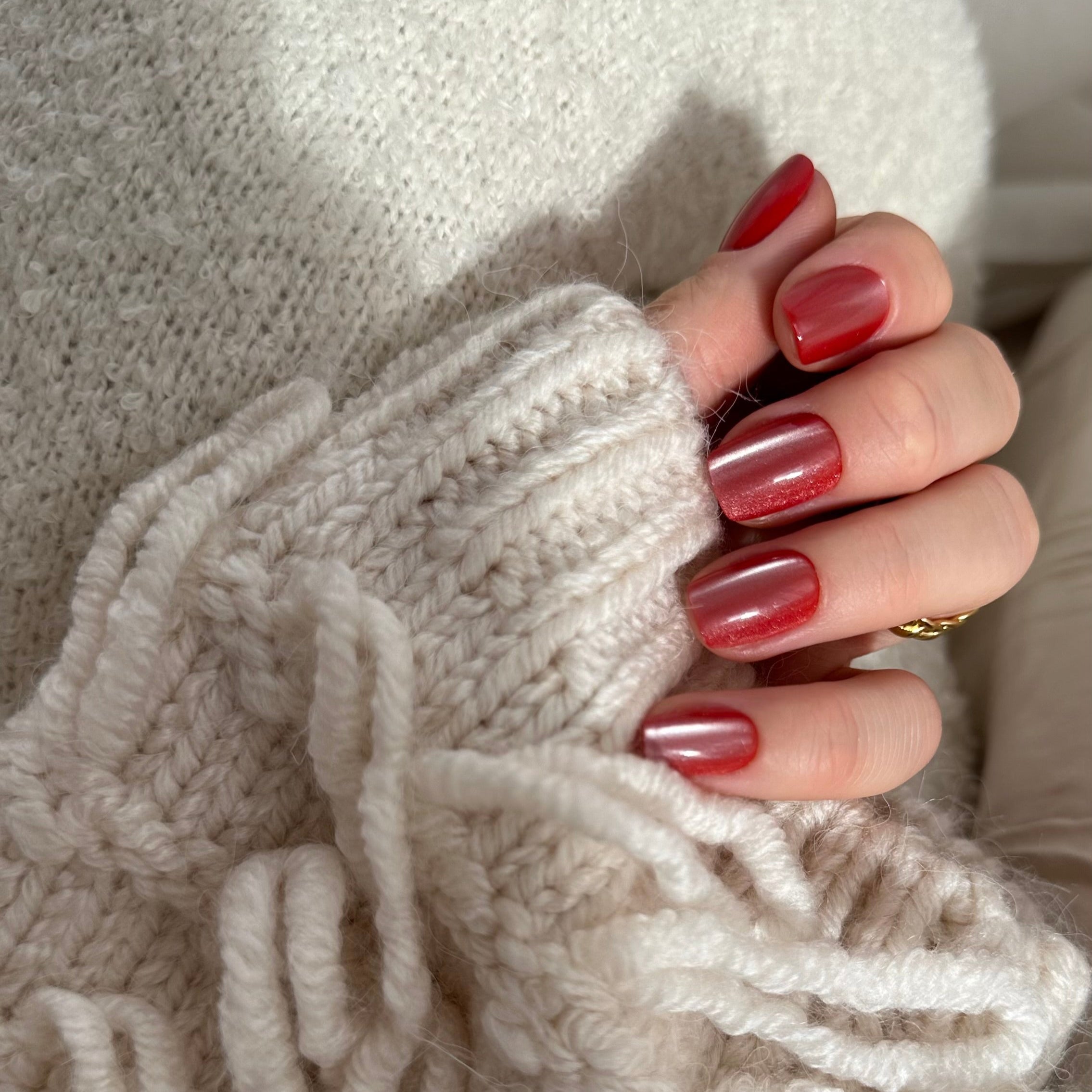 Scarlet Cateye Short XXS Square Softgel Press on Nails (inkl. Klebesticker & Nagelkleber)