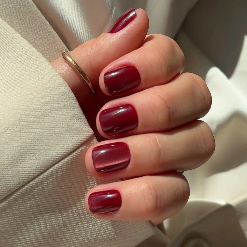 Wine Silk XXS Square Softgel Press On Nails (inkl. Klebesticker & Nagelkleber)