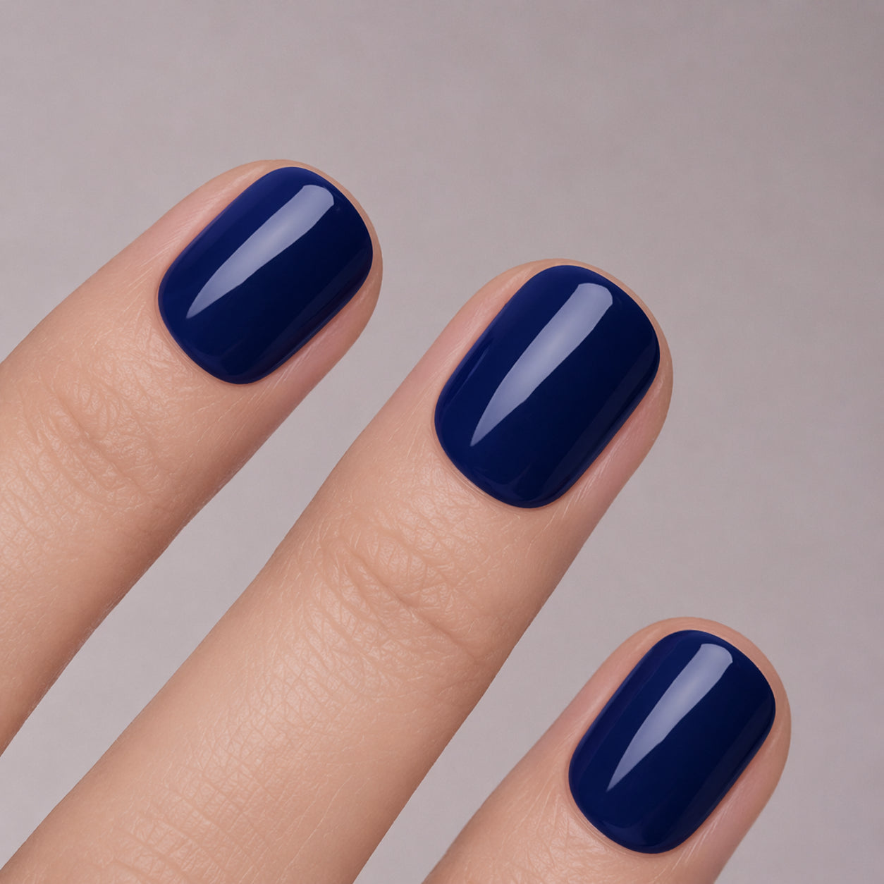 Dark Blue Short XXS Square Softgel Press On Nails (inkl. Klebesticker & Nagelkleber)