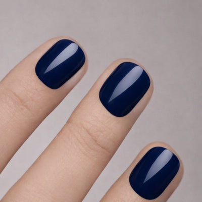 Dark Blue Short XXS Square Softgel Press On Nails (inkl. Klebesticker & Nagelkleber)