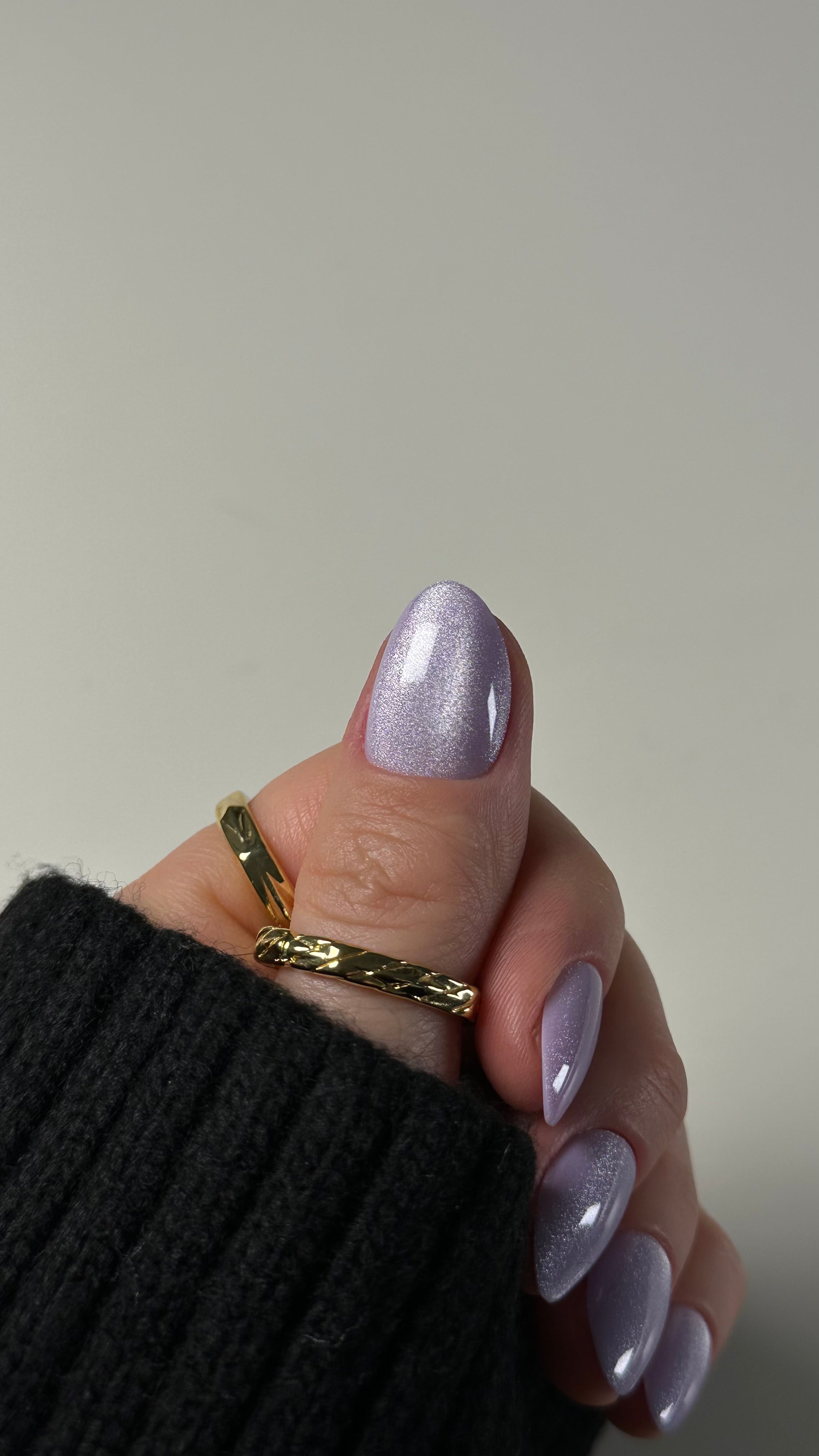 Lilac cateye xs rounded Softgel Press on Nails (inkl. Klebesticker & Nagelkleber)