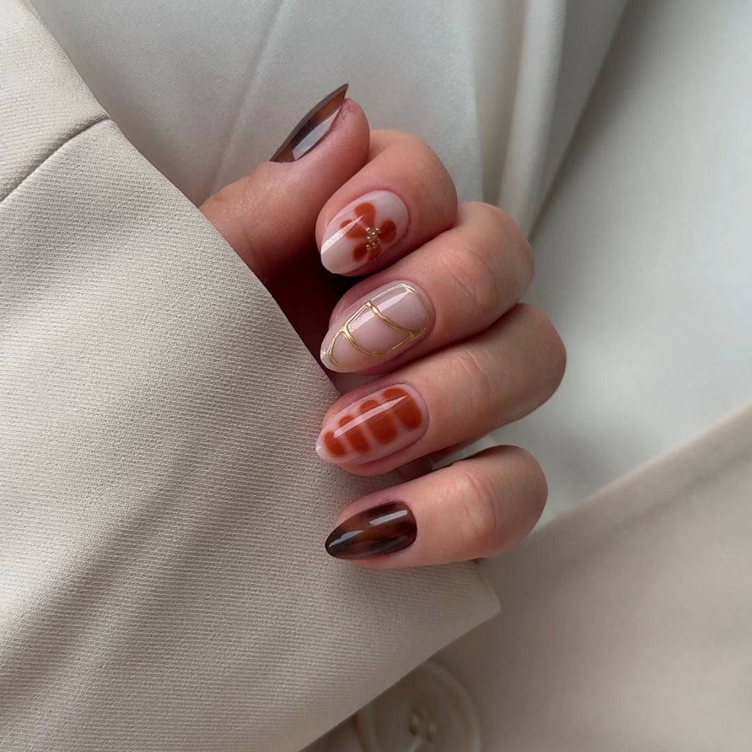 Soft Earth 3D NAILDZ Softgel Press On Nails (inkl. Klebesticker & Nagelkleber)