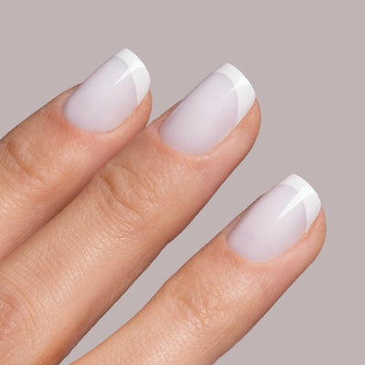 Milky french short s square Softgel Press On Nails (inkl. Klebesticker & Nagelkleber)