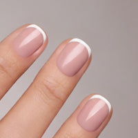 FRENCH WHITE SHORT SQUARE Softgel artificial nails