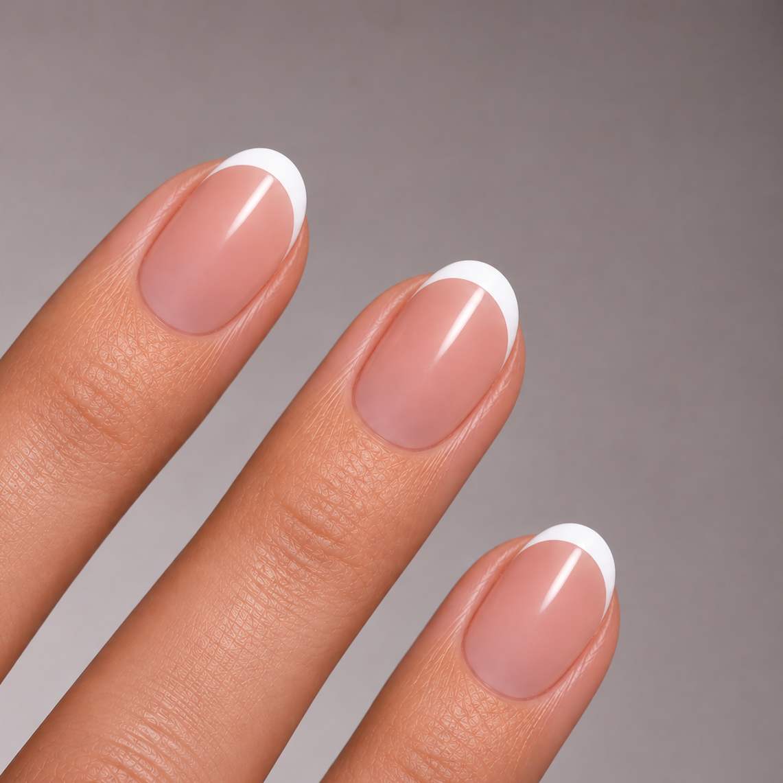 French Round Infilled Technologie Softgel Press On Nails (inkl. Klebesticker & Nagelkleber)