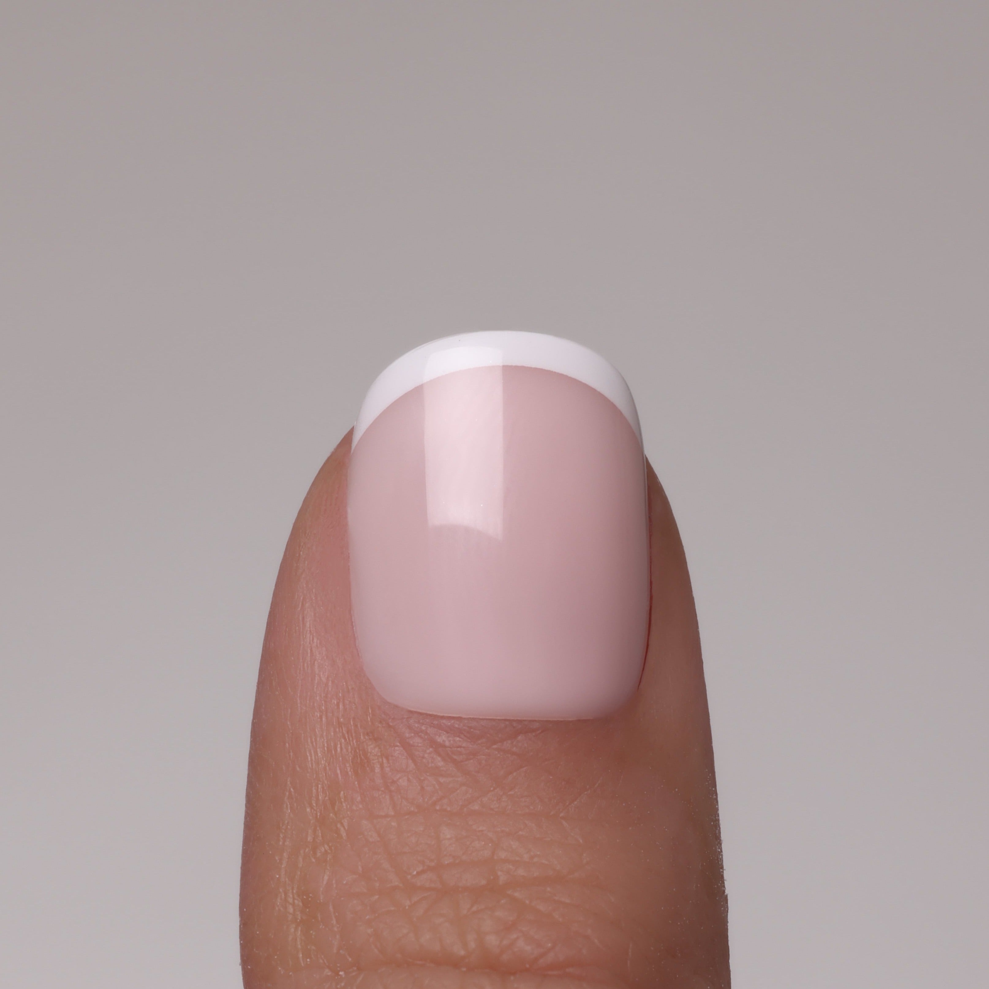 FRENCH WHITE SHORT SQUARE Softgel artificial nails