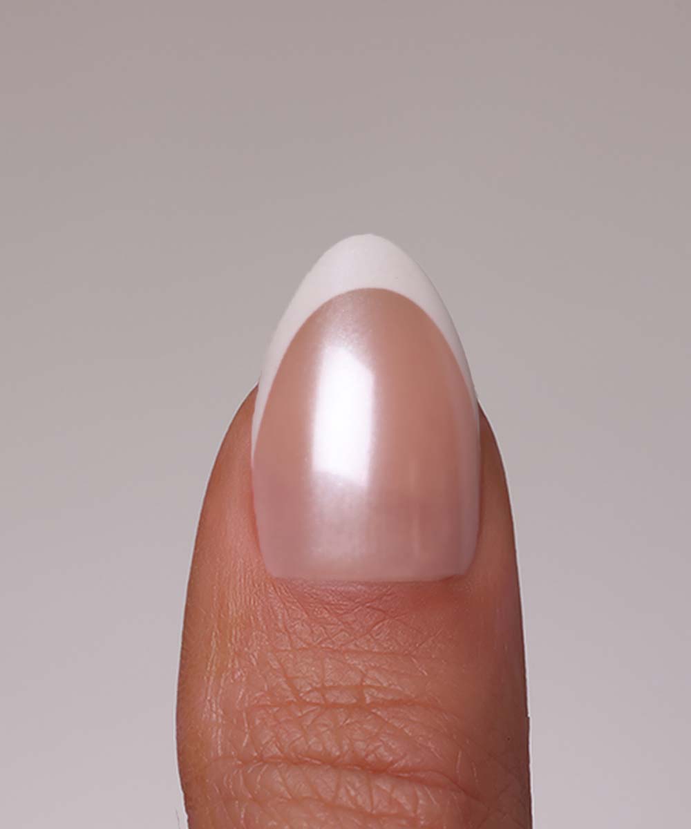 Glazed french ACRYLISH (almond) Softgel Press On Nails (NEU)