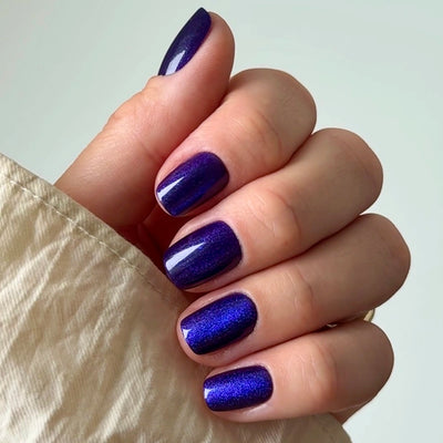 Blue Glitter Short Square Softgel Press On Nails (32 Nägel inkl. Klebesticker & Nagelkleber)