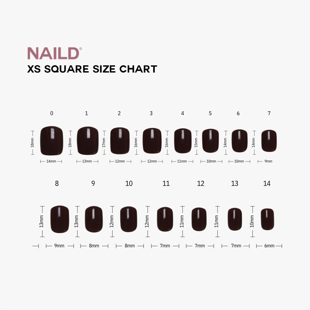 Vela short XS Square Softgel Press On Nails (inkl. Klebesticker & Nagelkleber)