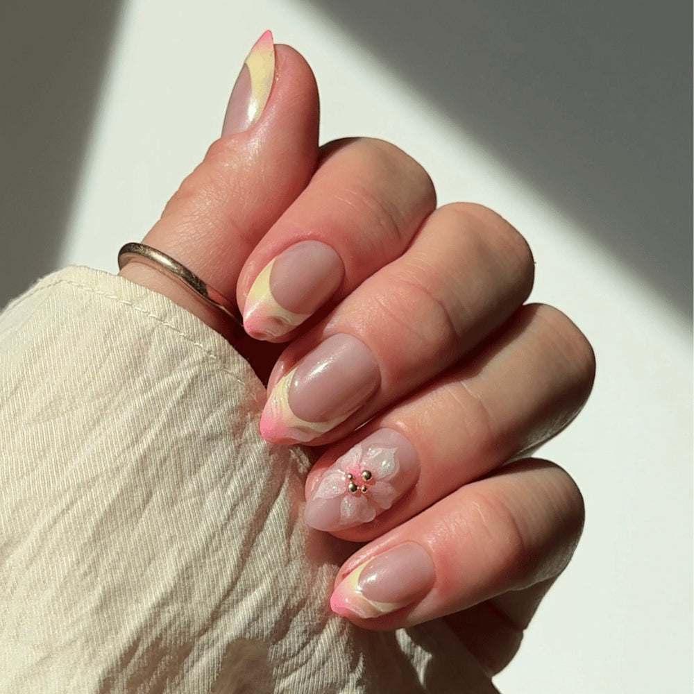 Blossom crush Almond 3D NAILDZ Softgel Press On Nails (inkl. Klebesticker & Nagelkleber)