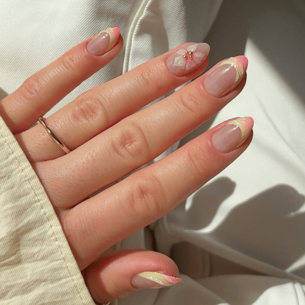 Blossom crush Almond 3D NAILDZ Softgel Press On Nails (inkl. Klebesticker & Nagelkleber)