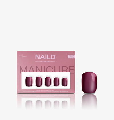 Wine Silk XXS Square Softgel Press On Nails (inkl. Klebesticker & Nagelkleber)